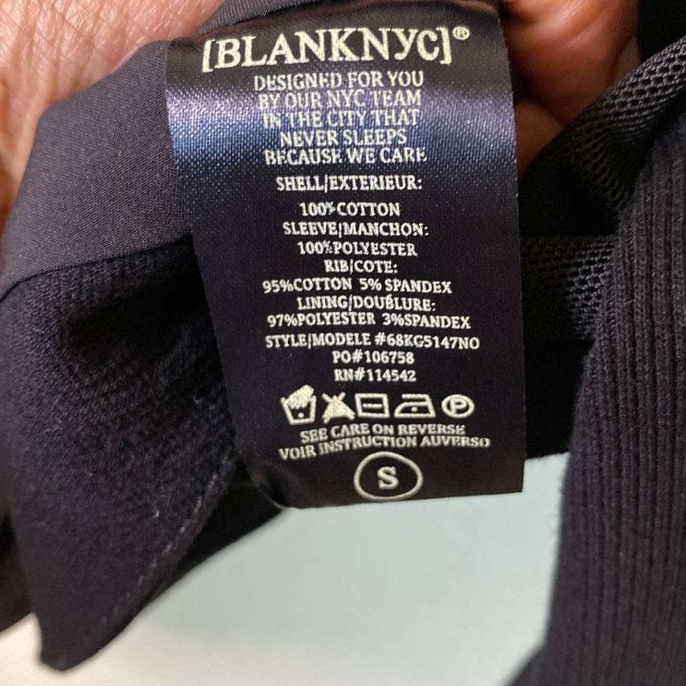 BlankNYC Mesh Detail Crepe Jacket In Windy City Black S - Picture 9 of 12